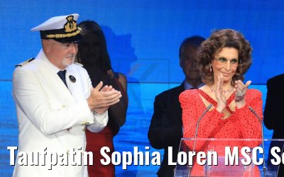 Taufpatin Sophia Loren MSC Seaview Taufe Genua 09.06.2018