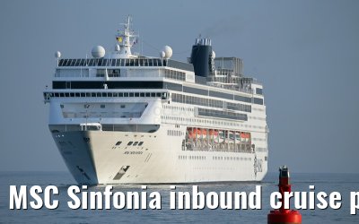 MSC Sinfonia inbound cruise port Warnemuende 05. July 2015