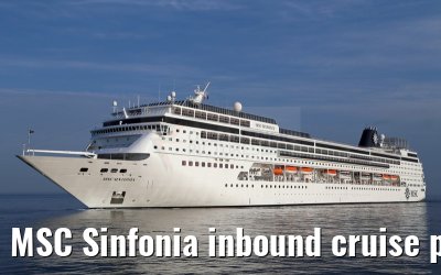 MSC Sinfonia inbound cruise port Warnemuende 05. July 2015