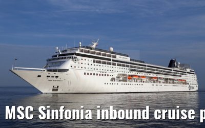 MSC Sinfonia inbound cruise port Warnemuende 05. July 2015