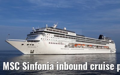 MSC Sinfonia inbound cruise port Warnemuende 05. July 2015