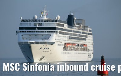 MSC Sinfonia inbound cruise port Warnemuende 05. July 2015