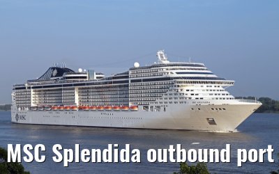 MSC Splendida outbound port of Hamburg, 17. July 2015