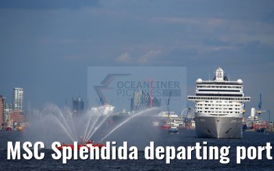 MSC Splendida departing port of Hamburg 01. May 2015