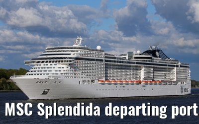 MSC Splendida departing port of Hamburg 01. May 2015
