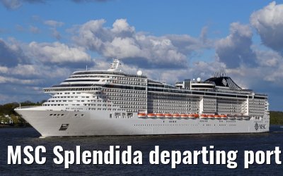 MSC Splendida departing port of Hamburg 01. May 2015