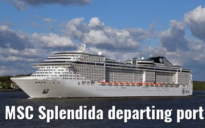 MSC Splendida departing port of Hamburg 01. May 2015