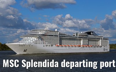 MSC Splendida departing port of Hamburg 01. May 2015