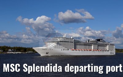 MSC Splendida departing port of Hamburg 01. May 2015