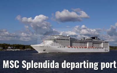 MSC Splendida departing port of Hamburg 01. May 2015