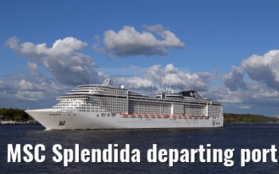 MSC Splendida departing port of Hamburg 01. May 2015