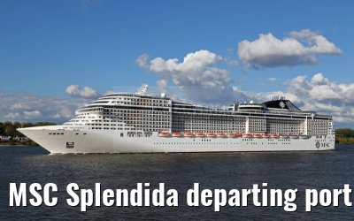MSC Splendida departing port of Hamburg 01. May 2015