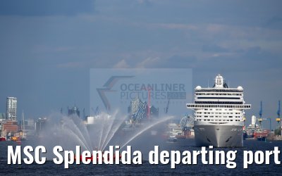 MSC Splendida departing port of Hamburg 01. May 2015