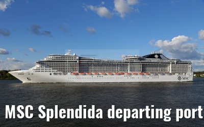 MSC Splendida departing port of Hamburg 01. May 2015
