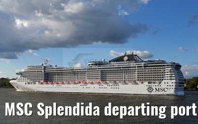 MSC Splendida departing port of Hamburg 01. May 2015