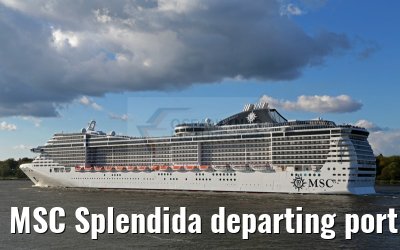 MSC Splendida departing port of Hamburg 01. May 2015