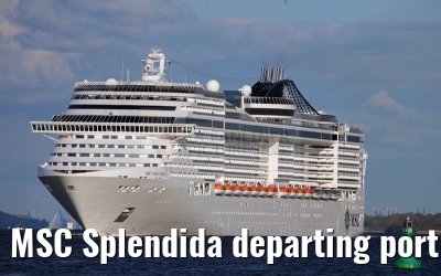 MSC Splendida departing port of Hamburg 01. May 2015