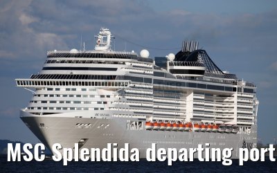 MSC Splendida departing port of Hamburg 01. May 2015