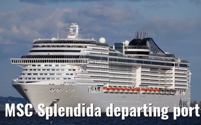 MSC Splendida departing port of Hamburg 01. May 2015