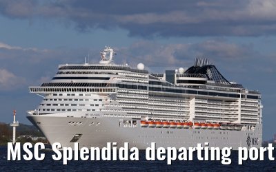 MSC Splendida departing port of Hamburg 01. May 2015