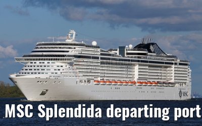 MSC Splendida departing port of Hamburg 01. May 2015