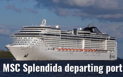 MSC Splendida departing port of Hamburg 01. May 2015