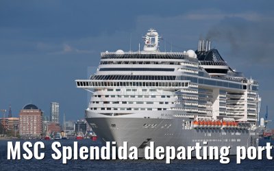 MSC Splendida departing port of Hamburg 01. May 2015