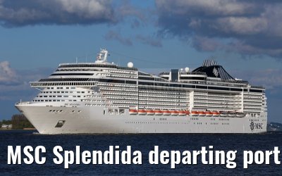 MSC Splendida departing port of Hamburg 01. May 2015