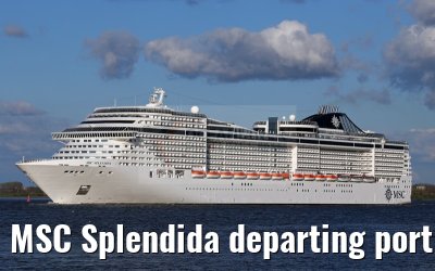 MSC Splendida departing port of Hamburg 01. May 2015