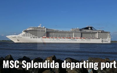MSC Splendida departing port of Hamburg 01. May 2015