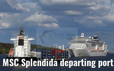 MSC Splendida departing port of Hamburg 01. May 2015