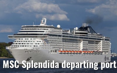 MSC Splendida departing port of Hamburg 01. May 2015