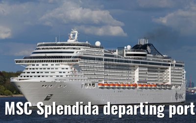 MSC Splendida departing port of Hamburg 01. May 2015