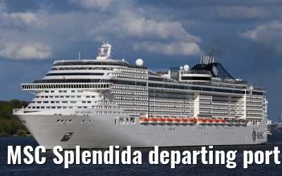 MSC Splendida departing port of Hamburg 01. May 2015
