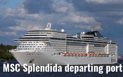 MSC Splendida departing port of Hamburg 01. May 2015