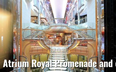 Atrium Royal Promenade and elevator view Navigator of the Seas
