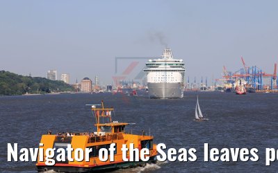 Navigator of the Seas leaves port of Hamburg after her maiden call 29.05.2018
