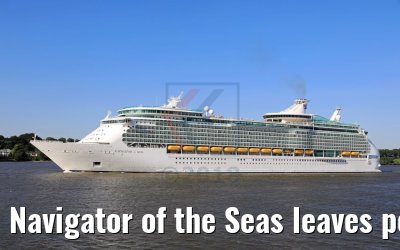 Navigator of the Seas leaves port of Hamburg after her maiden call 29.05.2018