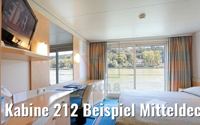 Kabine 212 Beispiel Mitteldeck mit franz. Balkon MS Viktoria