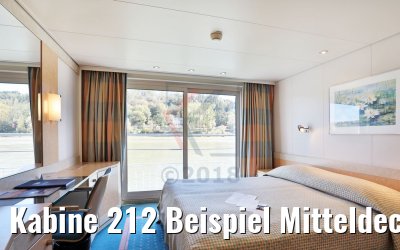 Kabine 212 Beispiel Mitteldeck mit franz. Balkon MS Viktoria