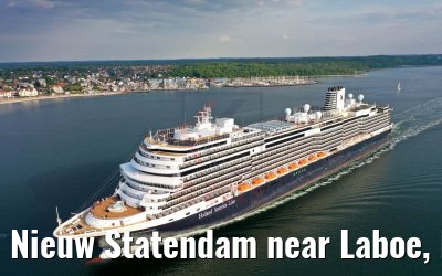 Nieuw Statendam near Laboe, Kiel, after her maiden call 23.05.2019