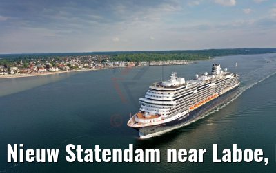 Nieuw Statendam near Laboe, Kiel, after her maiden call 23.05.2019