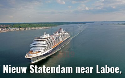 Nieuw Statendam near Laboe, Kiel, after her maiden call 23.05.2019