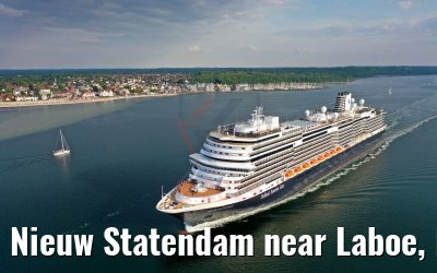 Nieuw Statendam near Laboe, Kiel, after her maiden call 23.05.2019