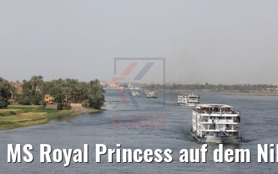 MS Royal Princess auf dem Nil bei Luxor 09.04.2019