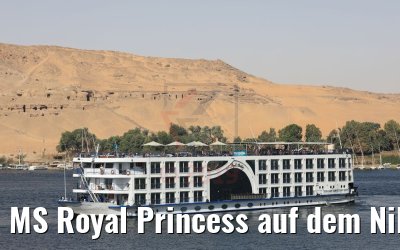 MS Royal Princess auf dem Nil vor Assuan 11.04.2019