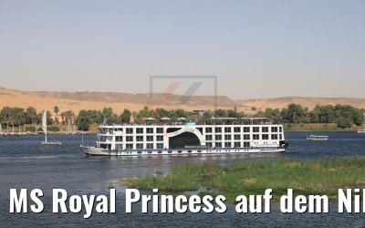 MS Royal Princess auf dem Nil vor Assuan 11.04.2019
