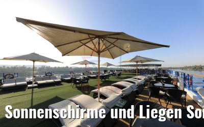 Sonnenschirme und Liegen Sonnendeck MS Royal Princess
