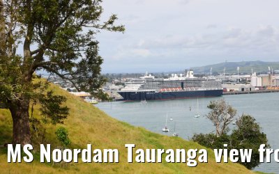 MS Noordam Tauranga view from Mount Maunganui