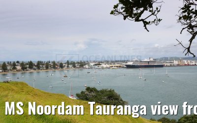 MS Noordam Tauranga view from Mount Maunganui